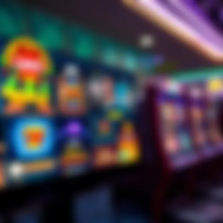 Australian online casino interface displaying a variety of popular gambling games with vibrant graphics