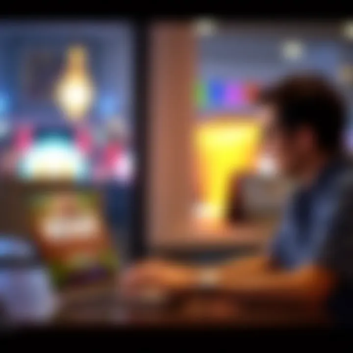 Using RocketPlay Platform for No Deposit Bonus in Australia Australian player engaging with RocketPlay gaming platform on a laptop