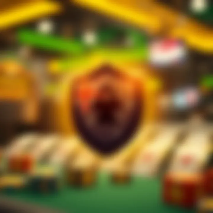 Illustration of secure online gambling with shield and Australian flag elements