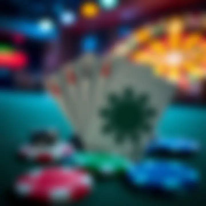 Illustration of casino chips and cards representing exclusive gaming offers