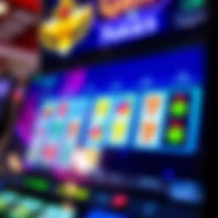 Interactive Online Pokies Interface with Vibrant Reels Colorful online pokies interface displaying reels and symbols on a digital screen