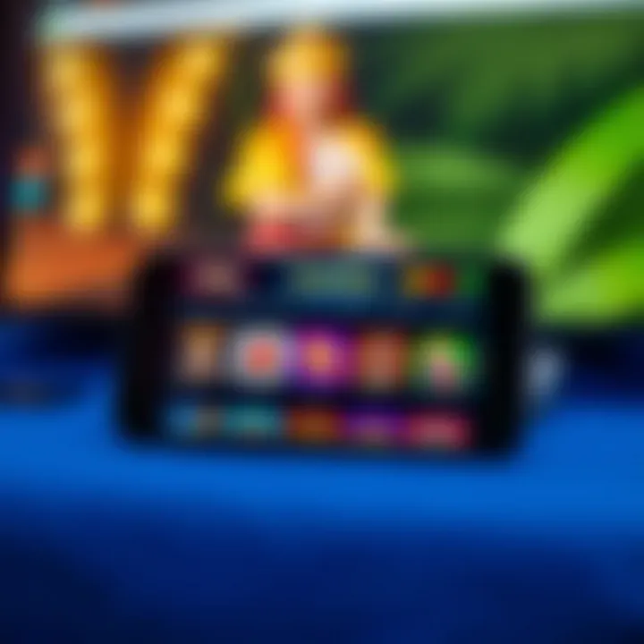 Mobile device displaying Rocketplay Casino interface with colorful game icons