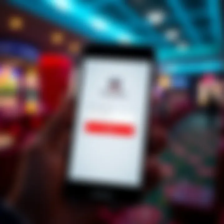 Mobile phone screen showing RocketPlay Casino app login interface with username and password fields