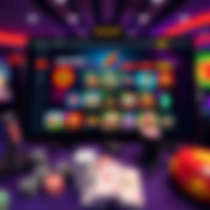 Colorful Rocket Casino interface displaying various game options and user dashboard