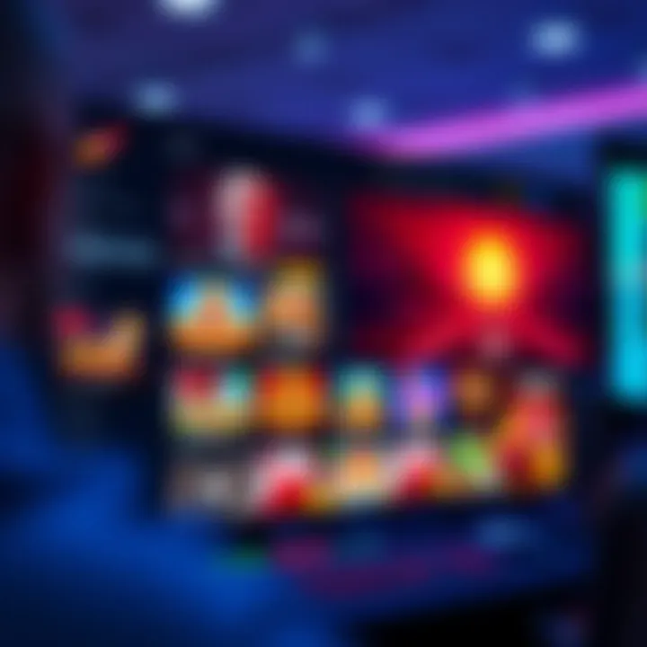 User interface displaying popular casino games with interactive features on screen