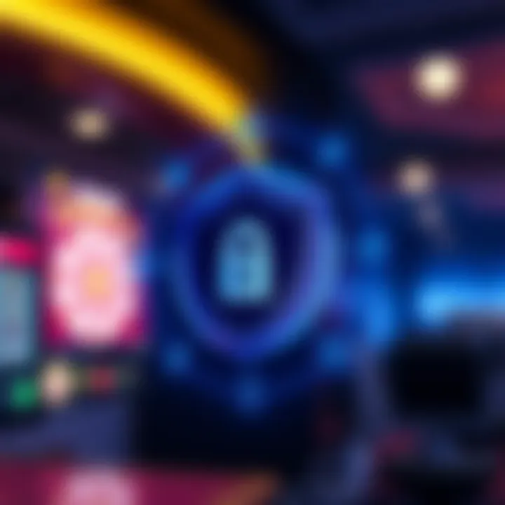 Secure account protection with a shield symbol over a digital lock