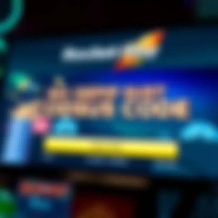 No Deposit Bonus Code Entry at Rocket Play Casino Rocket Play Casino interface showing no deposit bonus code entry area with a bright promotional banner