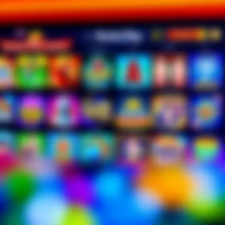 Diverse Game Selection at Rocket Play Casino Colorful online casino interface displaying a variety of slot games and jackpots