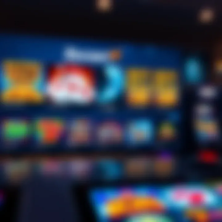 Vivid online casino interface displaying diverse slot machine games and vibrant graphics