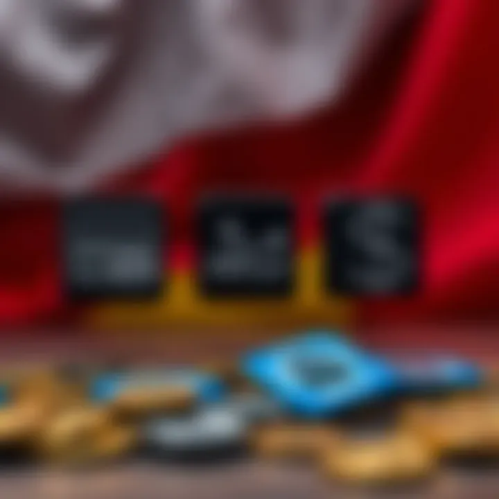 Secure payment options icons including credit card, e-wallet, and bank transfer symbols with German flag background