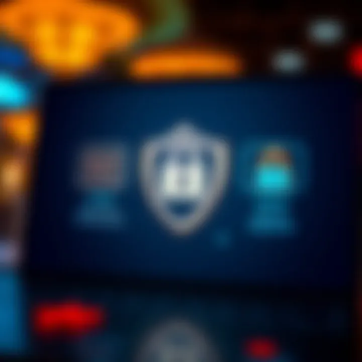 Security icons representing account protection measures like two-factor authentication and secure password