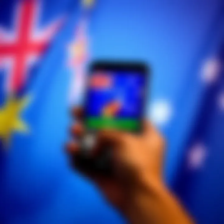 RocketPlay App Installation Guide for Australia Smartphone displaying RocketPlay app interface with Australian flag background
