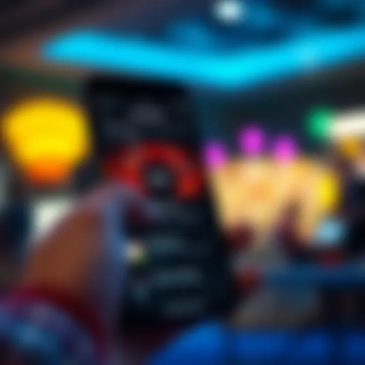 Mobile device showing troubleshooting tips and app features of RocketPlay