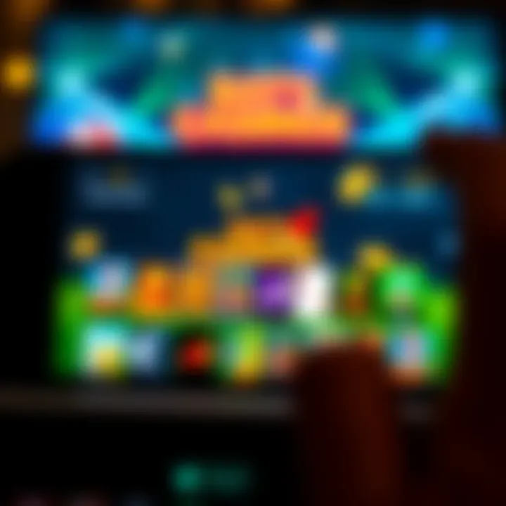 RocketPlay Casino App Interface on Android Device Android device displaying the RocketPlay Casino app interface with vibrant game icons
