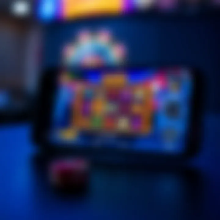 RocketPlay Casino app interface showing a vibrant slot game on an Android smartphone screen