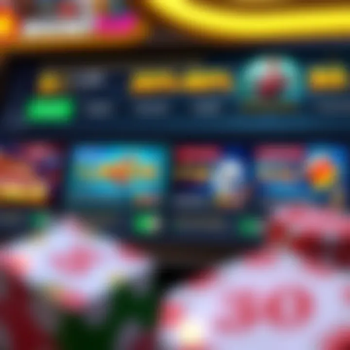 Illustration of a casino interface displaying bonus offers and promotional details