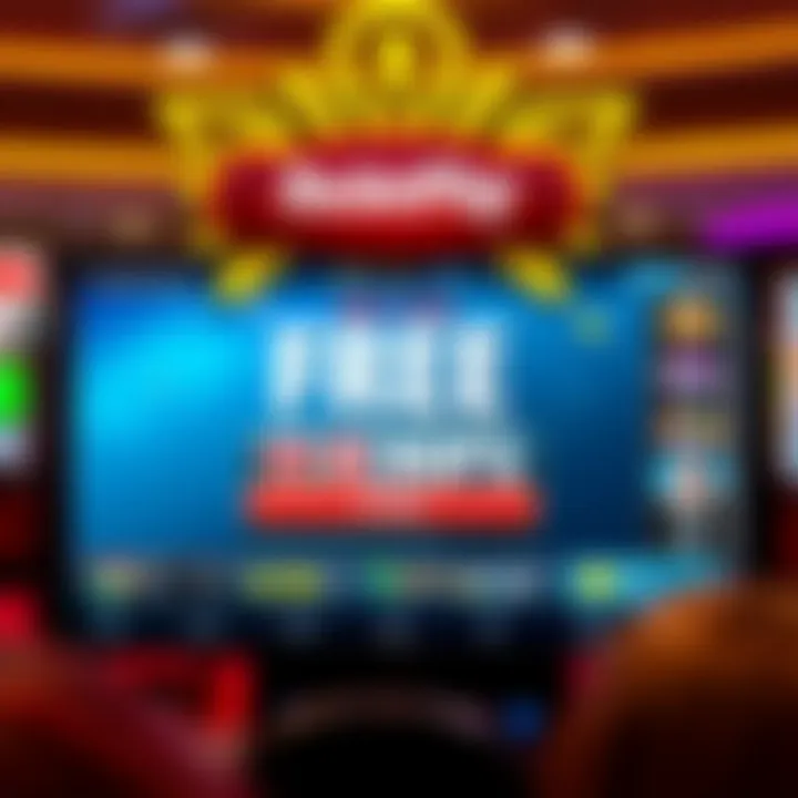 Virtual casino interface displaying free chips balance and game selection