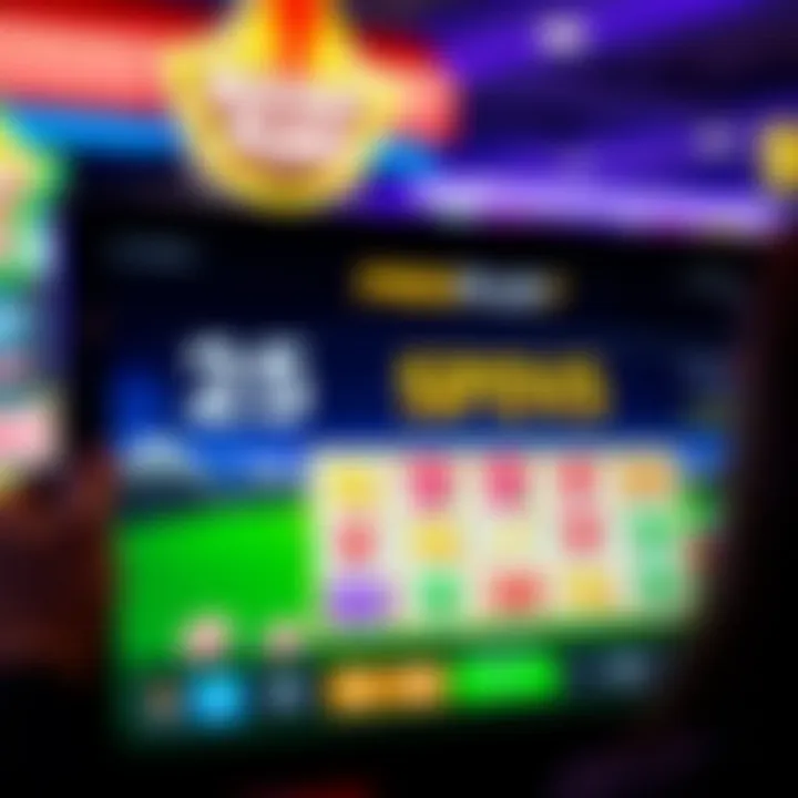 Online casino interface displaying free spins bonus offer on slot games