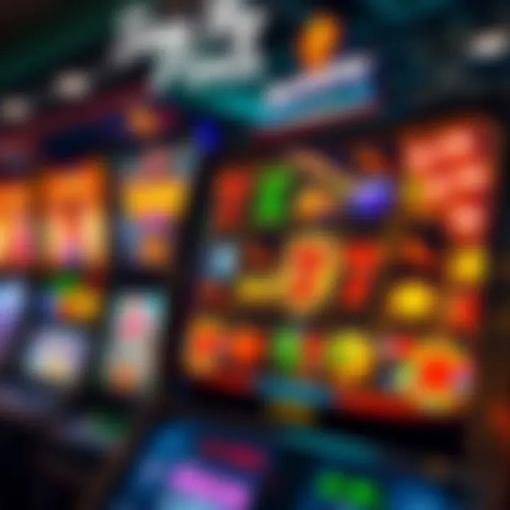 Bright casino slot machine displaying free spins feature with colorful symbols