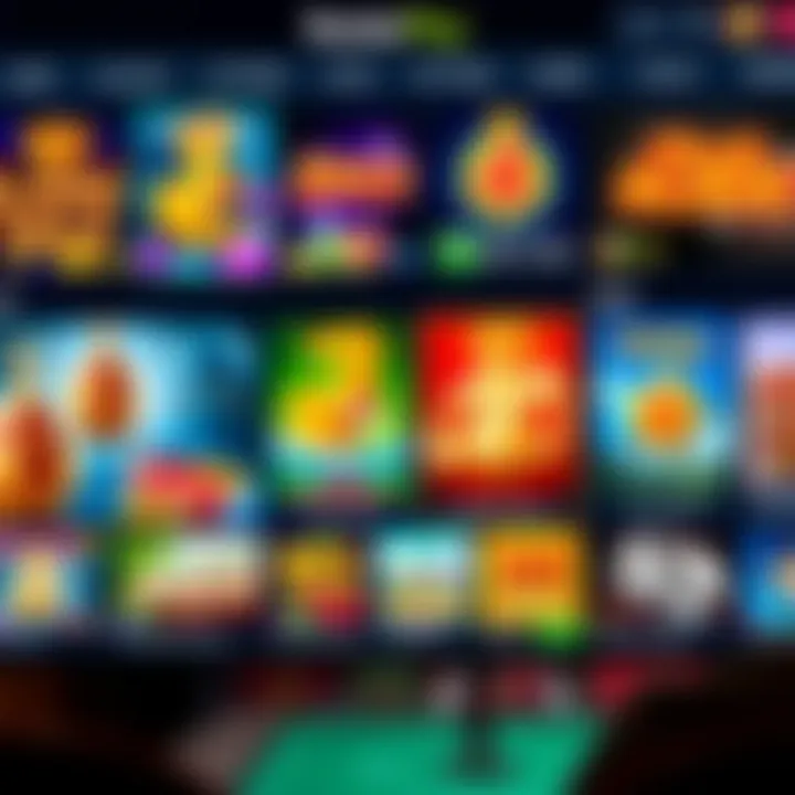 Screenshot showing RocketPlay Casino game selection interface with diverse slot and table games