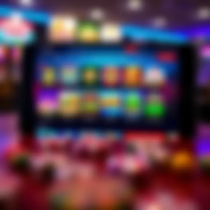 Colorful selection of online casino games displayed on a digital device screen