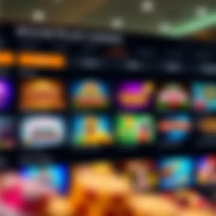 Interface showing a diverse selection of casino games available on Rocketplay Casino including slots and card games