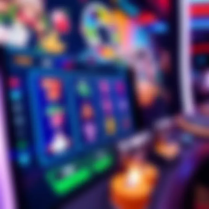 Vibrant Casino Game Interface on RocketPlay Colorful casino game interface showcasing slot reels and betting options on RocketPlay platform