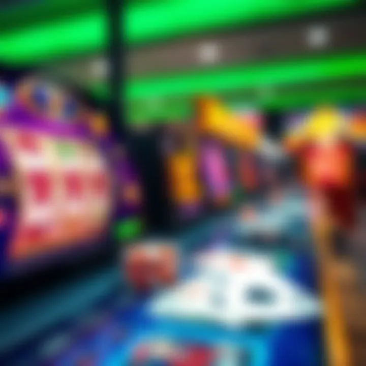 Vibrant online casino game selection featuring reels and card games on a digital interface