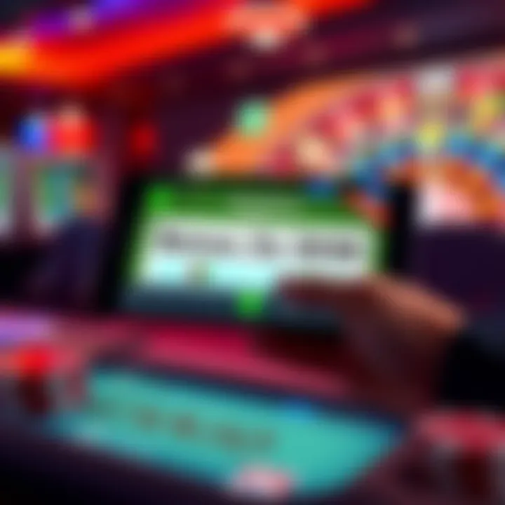 Redeeming Rocketplay Casino No Deposit Bonus Code Illustration of Rocketplay Casino bonus code being redeemed on a digital device with casino elements in the background