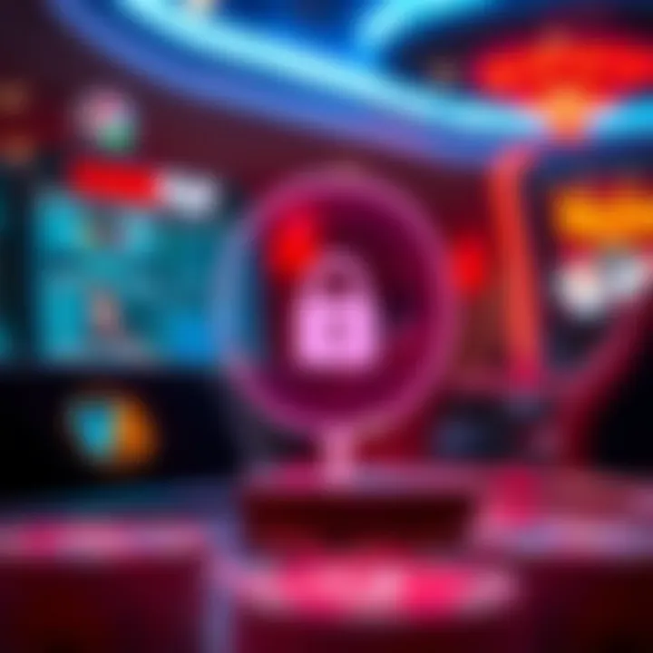 Secure online payment methods icons with digital lock symbol