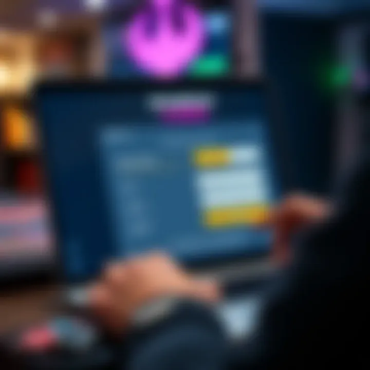 User entering details into a digital registration form on a laptop