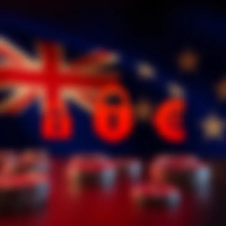 Digital secure payment icons with Australian flag background