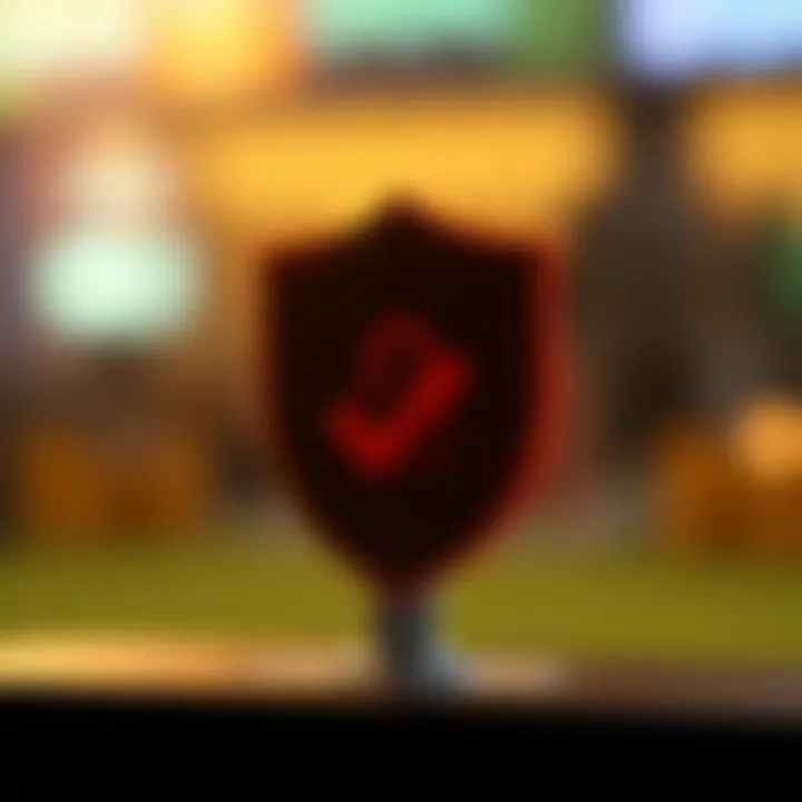 Secure verification symbol with a shield and checkmark indicating account protection