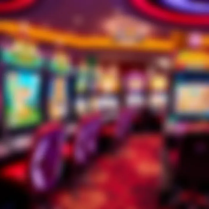 Colorful online casino slot machines showcasing various themes and vibrant graphics