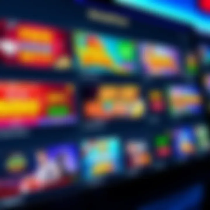 Overview of RocketPlay Deposit Bonuses and Casino Game Options Colorful digital interface displaying various casino game icons and highlighted bonus offers