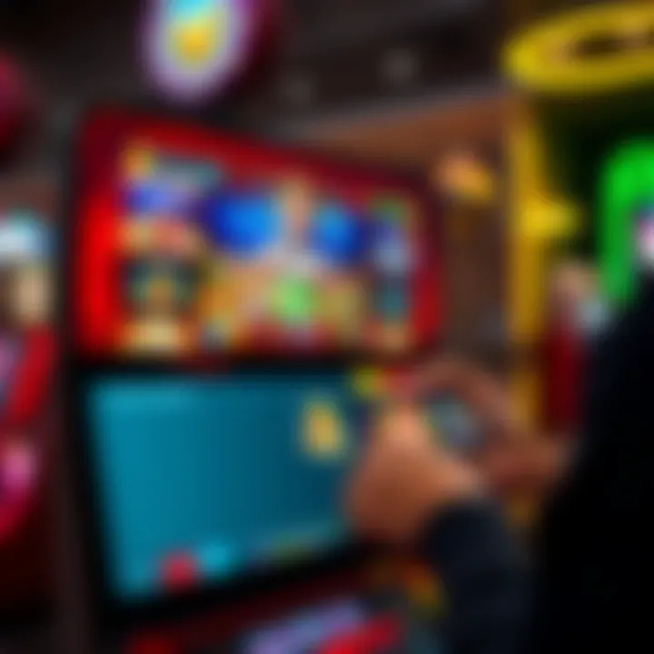 Dynamic interface displaying RocketPlay game features and controls