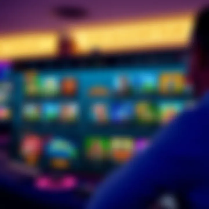 Interface showing RocketPlay 4's game selection with vibrant graphics and intuitive navigation