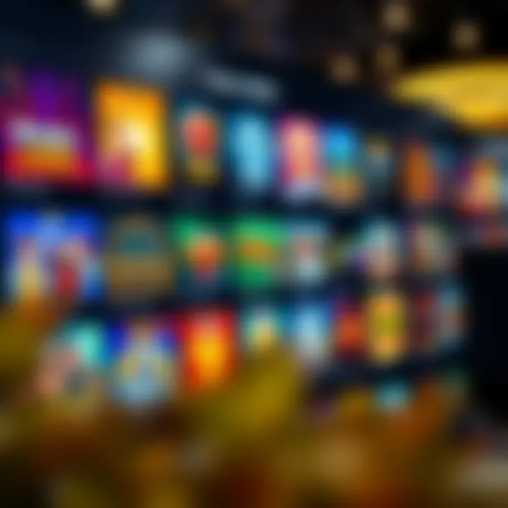 Colorful selection of online casino games displayed on a digital interface