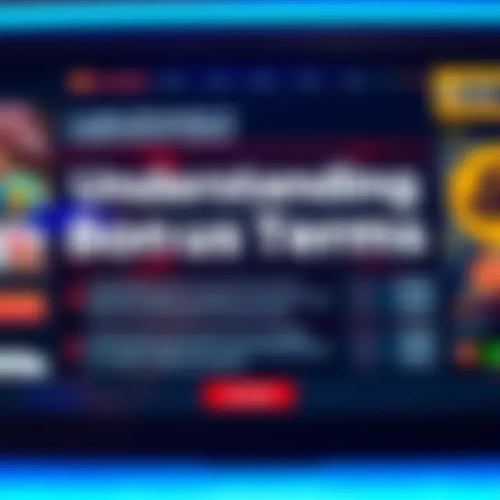 Casino loyalty rewards and bonus terms overview on digital interface