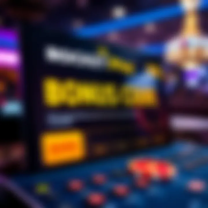 Illustration of a digital casino interface showing bonus code entry and confirmation