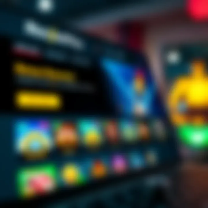 Illustration depicting an online casino interface showcasing bonus codes and rewards for Australian players