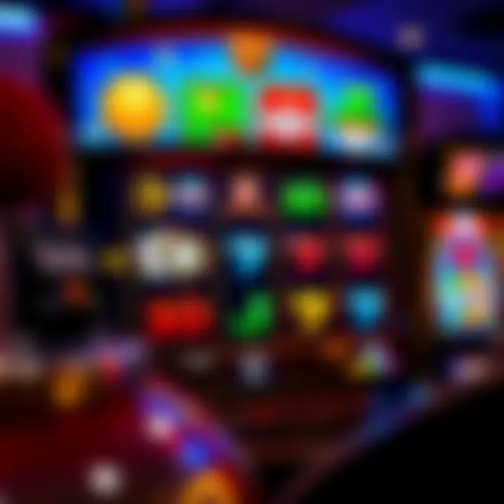 Colorful online pokies interface displaying various symbols and payout information
