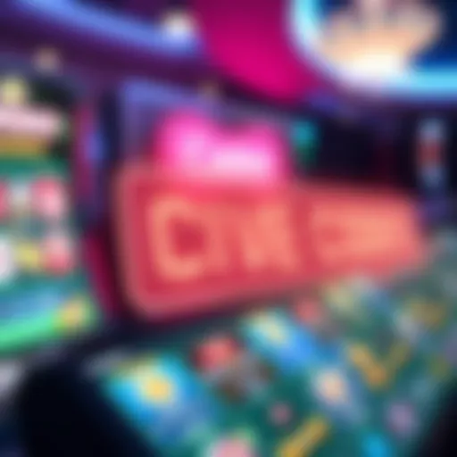 Illustration of digital promotional codes glowing over a virtual casino background