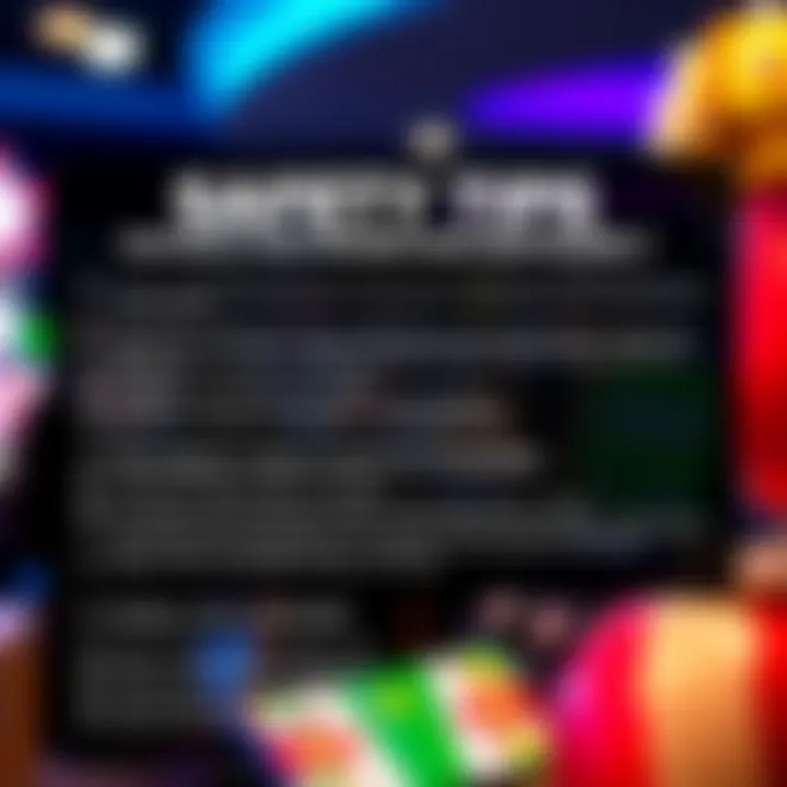 Safety Tips for Enjoying Rocketplay Promotions Responsibly Graphic showing a checklist of tips to safely enjoy online gaming bonuses and rewards