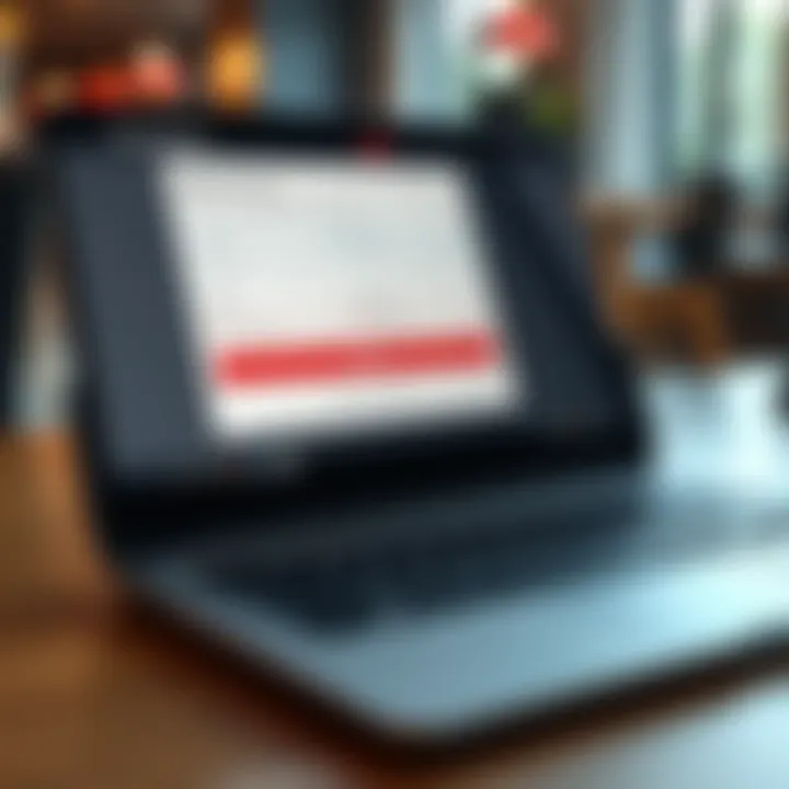 Close-up of a digital registration form displayed on a laptop screen, showing fields for personal and contact information