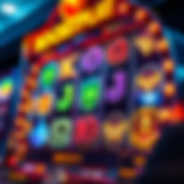 Detailed view of Rocketplay slot bonus round with colorful icons and potential winning combinations on reels