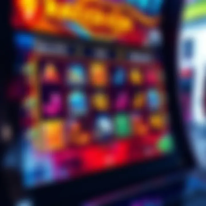 Rocketplay slot machine screen showing vibrant symbols and bonus features in an exciting space-themed interface