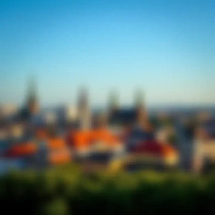 Panoramic View of Tallinn's Urban Landscape View of Tallinn cityscape with prominent modern and historical buildings under clear sky