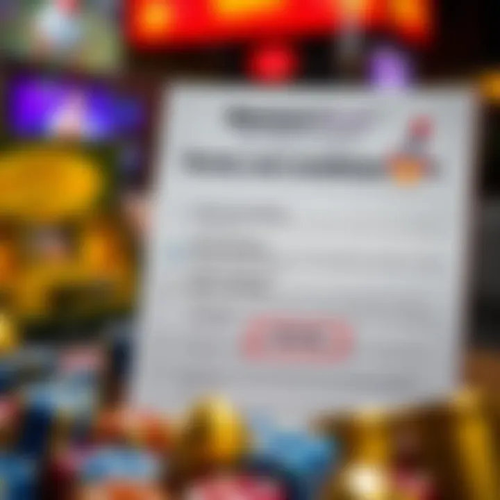 Checklist illustrating terms and conditions with highlighted key points