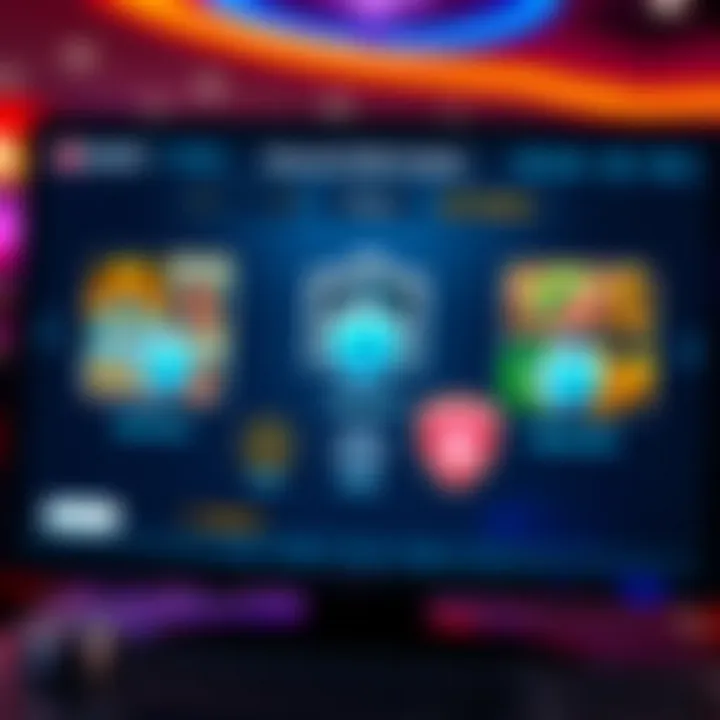 Illustration of a secure online casino interface featuring game options and safety shield icons